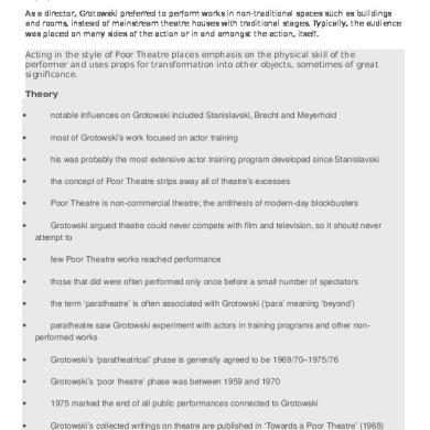 Jerzy Grotowski [PDF] | Documents Community Sharing